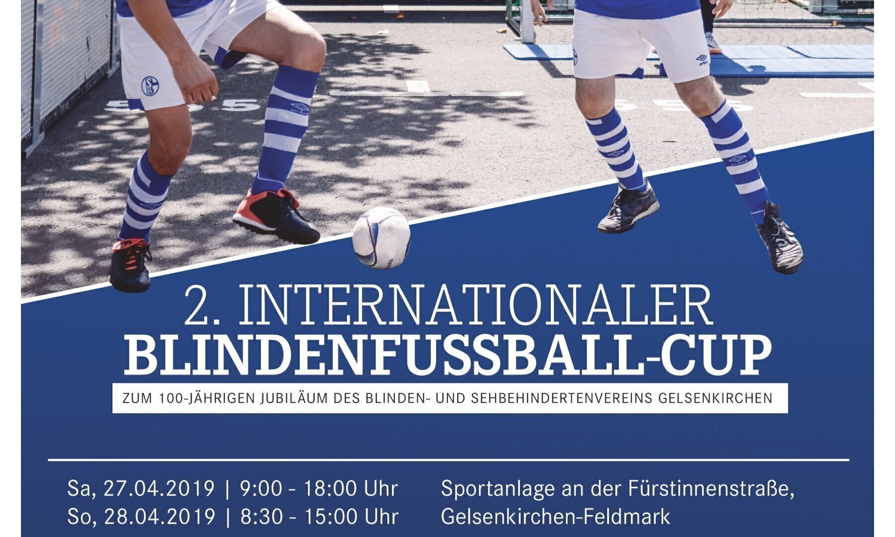 Die Zuschauer an der Fürstinnenstraße in Gelsenkirchen erwartet ein tolles Blindenfußballturnier. Foto: FC Schalke 04