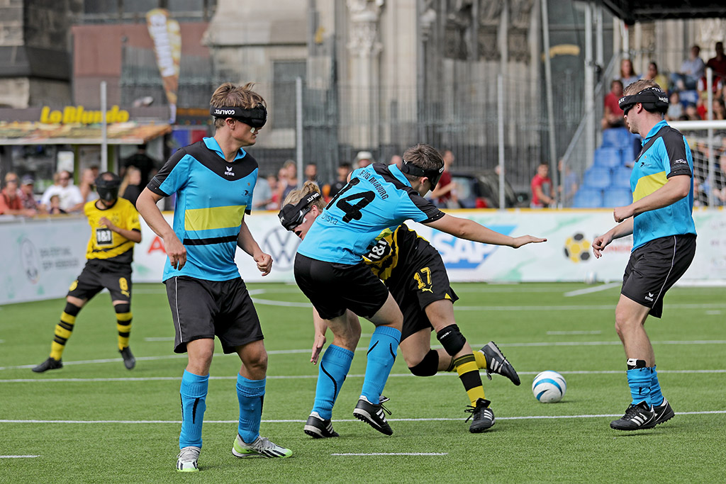 Marburg ist zum sechsten Mal deutscher Blindenfußball-Meister geworden. Foto: Carsten Kobow/DFB-Stiftung Sepp Herberger